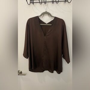 Banana Republic Brown Boxy 3/4 Sleeve Blouse